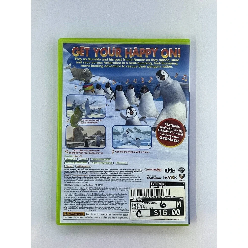 Happy Feet 2 Two Xbox 360 Video Game Fast Ship Tested Working Microsoft